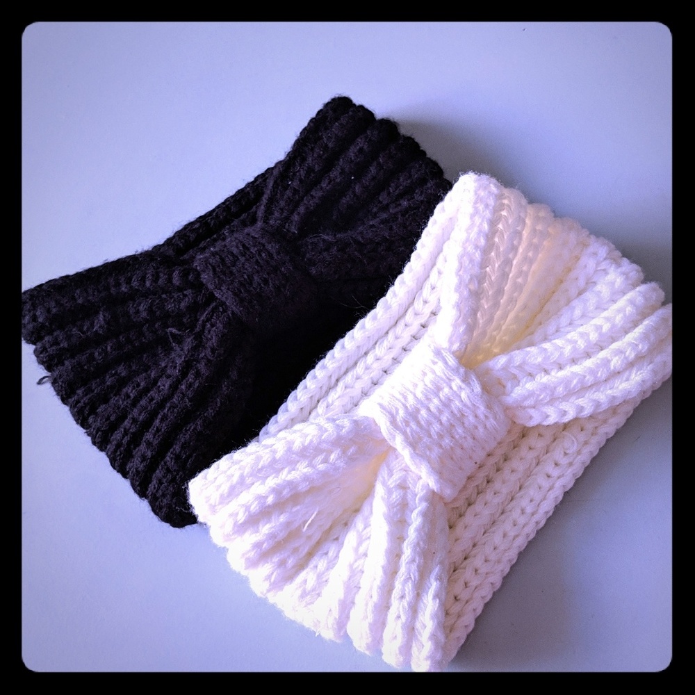 Set of Black Knitted Hairband and Beanie - Picture 1 of 7